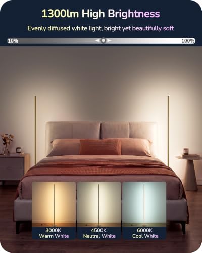 EDISHINE RGBCW Floor Lamps for Living Room, Smart App & Remote Control