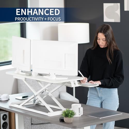 VIVO White 36 in Standing Desk Converter, DESK-V036KW