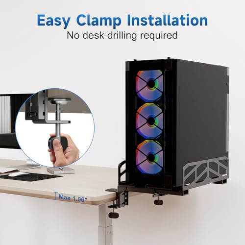 Pholiten Clamp-on Desk Extender PC Mount Holder, 7.28-11.8 inch