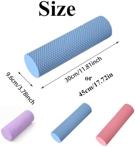 12 Inch EVA Soft Dot Foam Roller for Balance Exercise & Yoga，Purple：18in