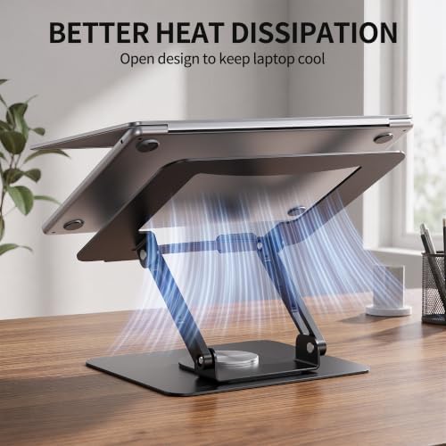SOUNDANCE 360 Rotating Laptop Stand, Adjustable Riser,10-17", Black
