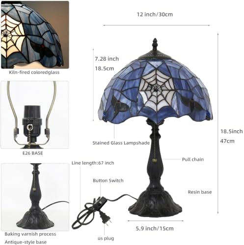Tiffany Style Table Lamp,Spider Desk Lamp,Gothic Style Stained Glass lamp