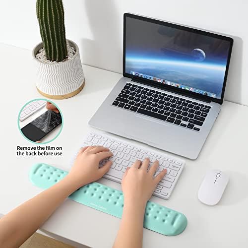 UnivoColors Turquoise Green Superfine Memory Foam Keyboard Wrist Rest Soft Gel Ergonomic Wrist Support Pad for Computer, Laptop, Office, Gaming, Typing