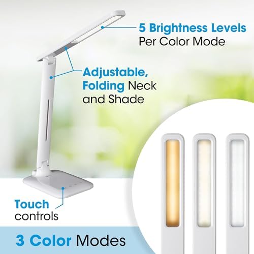 OttLite Slimline LED Desk Lamp, White