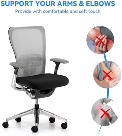 Arm Pads Caps Replacement for Haworth Very Office Chair,Office Chair Arm Rest Replacement（Gray）