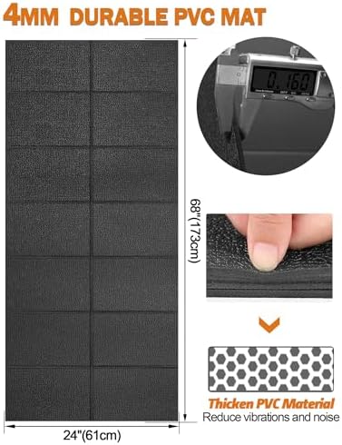 Treadmill Mat, 5'x2.5'/5.6'x2'/6.5'x3'/8'x3',6mm Thickness Exercise Equipment Mat for Carpet Hardwood Floors, Compatible with Walking Pad,Spin Bike,Elliptical Trainer,Rowing Machine