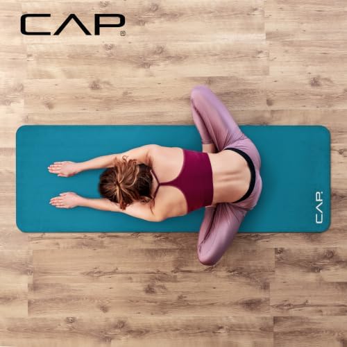 CAP 1" Extra Thick Yoga Mat, Exercise Mat with Strap, Multiple Colors