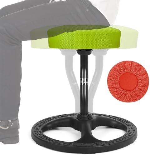 ADHD Chair for Kids, Yoga Chairs for Adults, Wobble Stool Active Flexible Seating Desk Chair with Non-Slip Base and Washable Seat Cover for Stability, Balance, Yoga, Office, School, Classroom