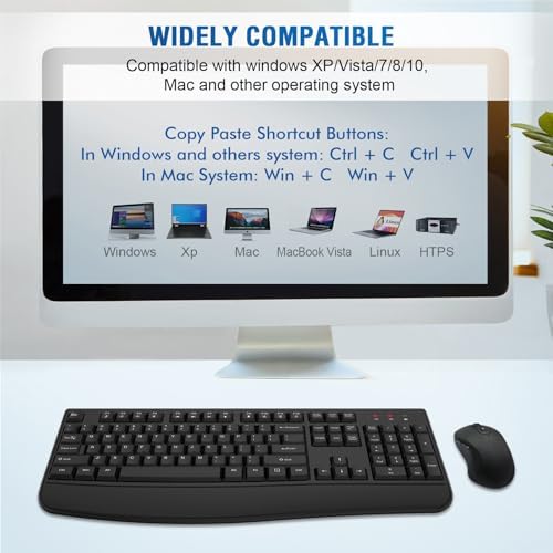 QUASIO Wireless Keyboard Mouse Combo, Windows & Mac Compatible (8 Pack)