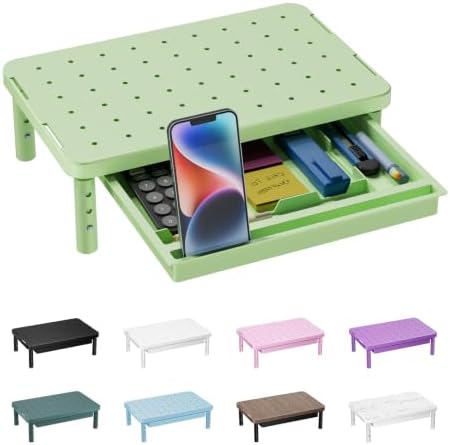 WALI 3 Height Adjustable Computer Monitor Stand with Storage, up to 44 lbs