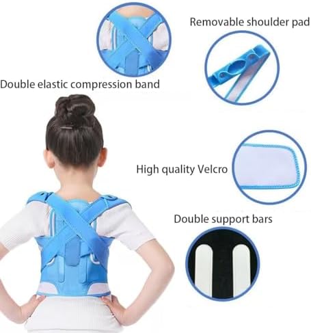 Posture Correctors For Kids, Boys Girls Teens Children Back Straightener Lumbar Support Belt Back Brace Scoliosis Correction Belt For Neck Spinal Shoulders(Pink,Large)