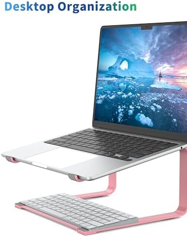 SOUNDANCE Laptop Stand for Desk, Metal Riser, Fits 12-17.3 Inch,Pink