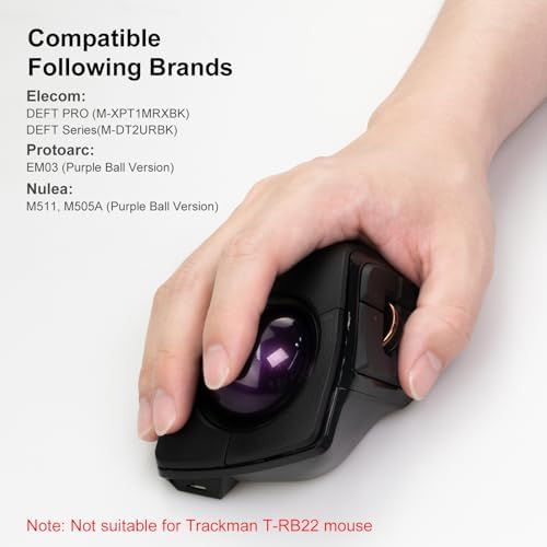 SANWA Trackball 44mm/1.73in, Replacement Ball for ELECOM DEFT/DEFT PRO, and Other Compatible Trackball Mouse, Glossy Purple