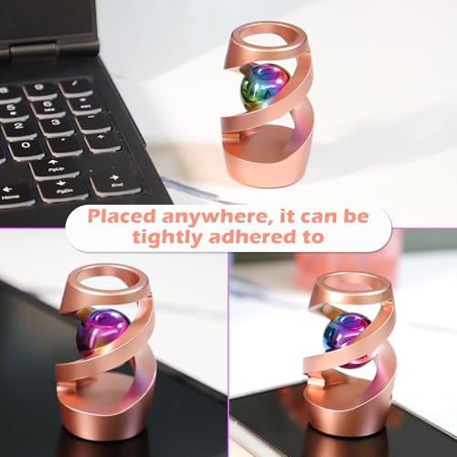 Kinetic Spinning Desk Toy, ADHD Stress Fidget Desktop Decor Rose Gold