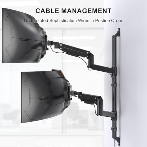 WALI Vertical Dual Monitor Wall Mount for 13-49 inch Screens, 44lbs per Arm