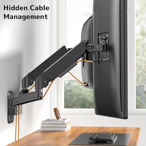 Dual Monitor Wall Mount for 17-32 inch Flat/Curved Computer Screens