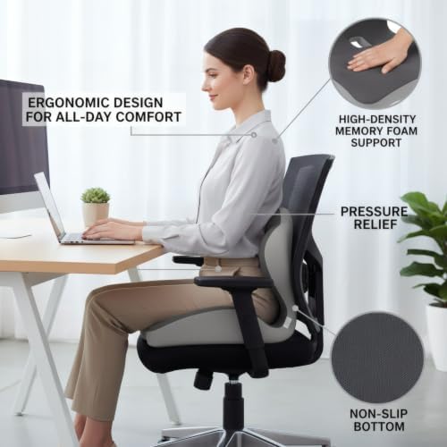 L-Shaped Memory Foam Seat Cushion for Car, Ergonomic Seat Cushion for Pain Relief, Premium, Anti-Slip Bottom, Universal Chair Cushion for Car Seat, Office Chair, Wheelchair, Gaming Chair