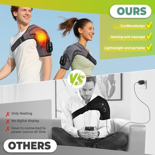 Cordless Shoulder Heating Pad, FSA Eligible Heated Shoulder Massager