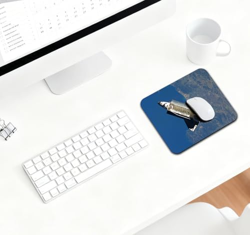 9.5x7.9 Inch Office/Gaming Mouse Pad, Space Shuttle Atlantis Soaring Over The Mediterranean Sea Near The Algerian Coast Cute Anti-Slip Mat for Desk