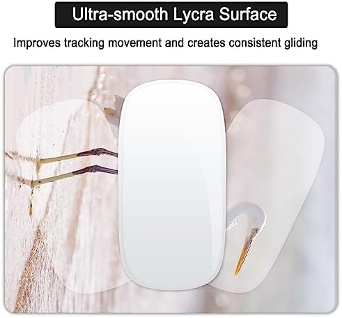 Small Mouse Pad, Mini Mouse Pad 6 X 8 Inch with Non-Slip Rubber Base for Keyboard Tray Laptops Wireless Mouse Home Office Travel, Washable & Portable (Little Egret)