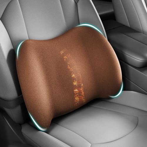 BYMECOST Lumbar Support Pillow for Car, Memory Foam Car Back Cushion