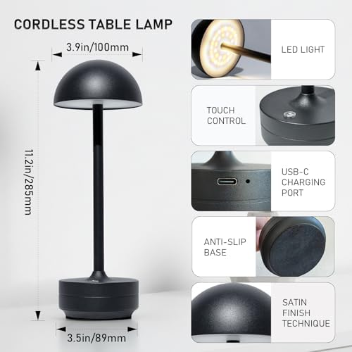 Rechargeable Cordless Table Lamp 5000mAh Battery LED Table Lights