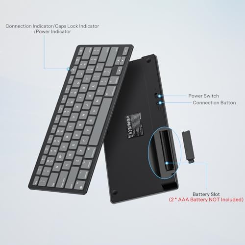 OMOTON Ultra-Slim Wireless Keyboard for Mac (MacOS 10.10+), Compact Size