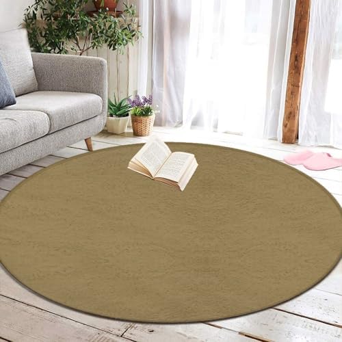 Large Round Area Rug Home Decor Modern Bathroom Rug Kitchen Office Circle Rug for Living Room Sofa Circle Cute Mat Brown, 24inch