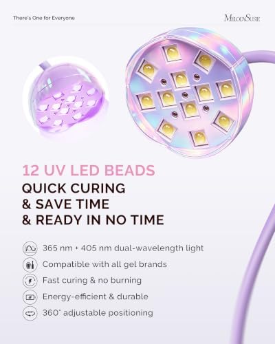 MelodySusie Gooseneck Cordless UV Nail Lamp P-ArtM2 Light for Nail Tips