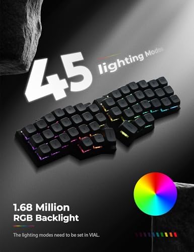 YIVU Corne V4.1 Split Ergonomic Keyboard, 40% 3x6 Ortholinear Layout, Hot-Swappable Mechanical Keyboard with Per-Key RGB, Vial and VIA Programmable, Comes with Pre-Lubed Linear Switches (Wired)