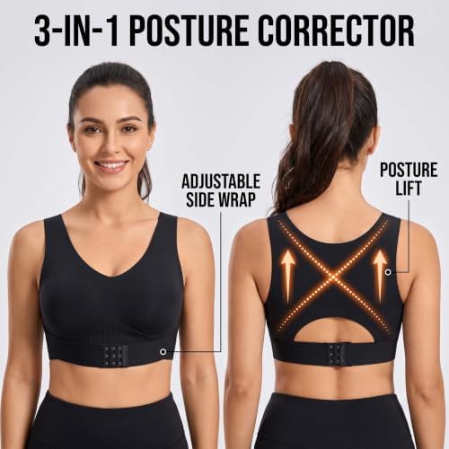 Posture Corrector Bra for Women Wireless Back Support Plus Size Sports Bra