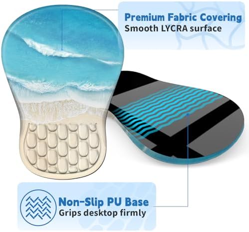 YIWEI Ergonomic Mouse Pad with Wrist Rest for Carpal Tunnel Pain Relief