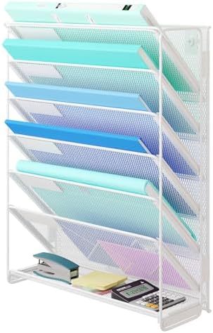 Kuntine.B Wall File Organizer Office Hanging Magazine Holder Wall File Organizer for Office Home