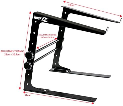 RockJam Portable DJ Laptop Stand with Adjustable Height, Anti-Slip Design, Works for Laptops, Controllers & CD Players (Pack of 5)