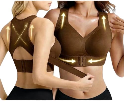 Posture Corrector Bra for Women Cross Back Front Closure Full Coverage Bras
