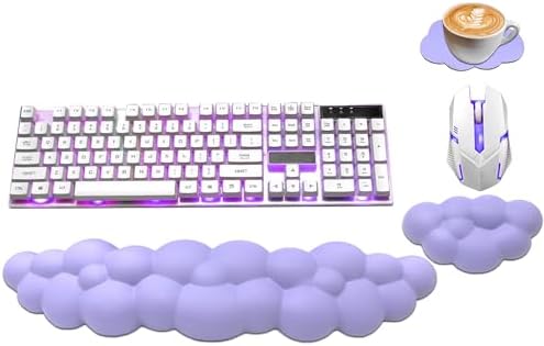 Cloud Wrist Rest Keyboard, Ergonomic Office Keyboard Wrist Rest, Purple