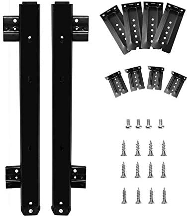 KINJOEK 2 PCS 14 Inch Under Desk Keyboard Tray Rails Slides, Adjustable Height Heavy Duty Ball Bearing Keyboard Mount Track, Black