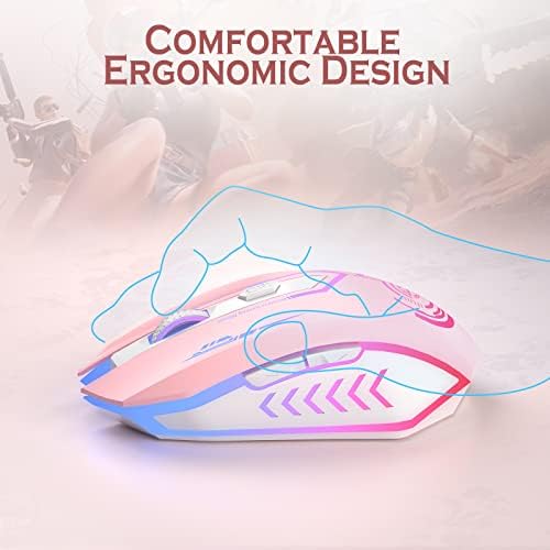 UHURU Wireless Gaming Mouse, Rechargeable 10000 DPI LED PC Mouse