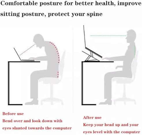 Desk Laptop Stand, Ventilated Cooling, 6 Speed Adjustment, Ergonomic Foldable Laptop Holder, Scratch and Abrasion Resistant, All Laptops Up to 17 in(B)