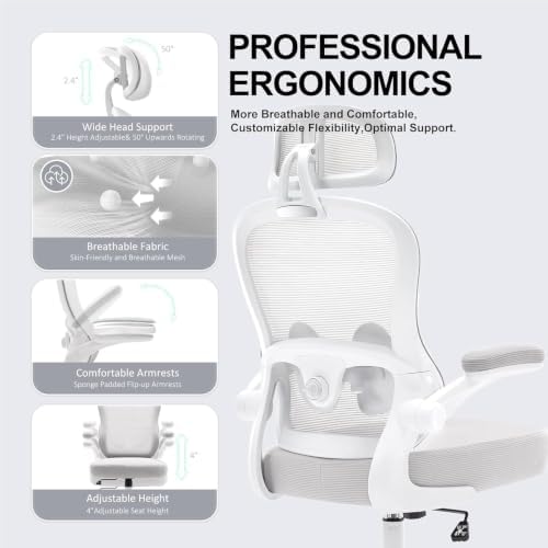 5 Pack Ergonomic Office Chair,Ultra Thick Spring Cushion Desk Chair,Grey