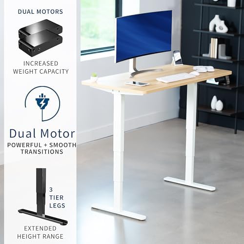 VIVO Light Wood 55 x 28 in Standing Desk, DESK-KIT-2W55C