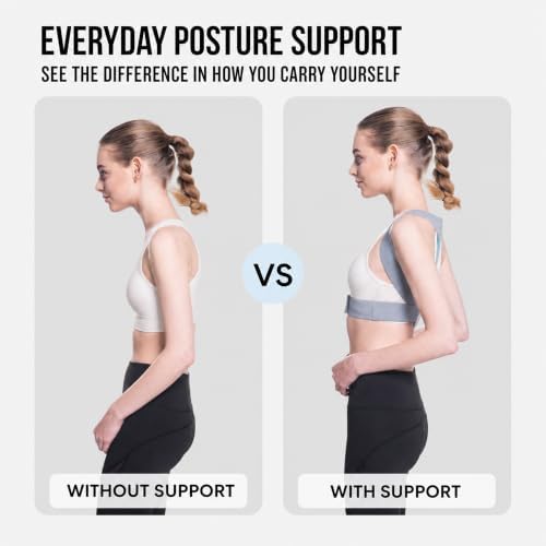Posture Corrector for Women & Men, Back Brace for Upper Back Pain Relief, Adjustable Shoulder Support Posture Trainer, Helps Improve Spine Alignment, Reduce Slouching, Ideal for Office Work, Sitting, Driving & Daily Use