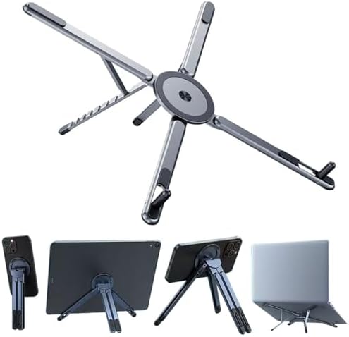 Adjustable Laptop Stand for Desk,Portable Metal Laptop Riser,Ergonomic Foldable Computer Stand,Lightweight Easy Storage,Collaborative Work,Compatible with MacBook/Dell/HP/Lenovo/Laptops up to17 inches