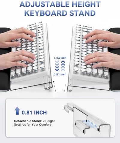 Adjustable Computer Keyboard Stand for Desktop, Keyboard Wrist Rest(Clear)