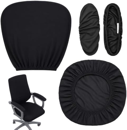 4 Pcs Office Chair Covers Set, Universal Stretchable Protective,Black