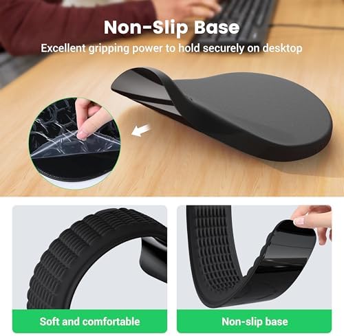 MEKASS Ergonomic Mouse Pad and Keyboard Wrist Rest Set, Super Soft Memory Foam Desk Wrist Support for Computer Keyboard, Non-Slip Arm Palm Rests Cushion for Typing Gaming Office Laptop Mac (Black)