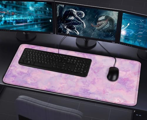Large Extended Gaming Mouse Pad with Stitched Edges, Waterproof Desk Mat