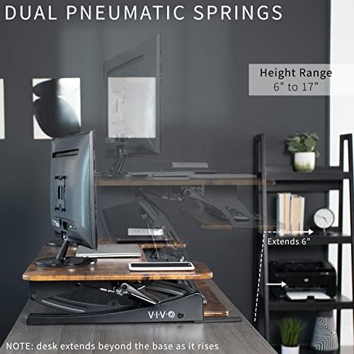 VIVO Rustic Vintage Brown 42 in Standing Desk Converter, DESK-V000VLN