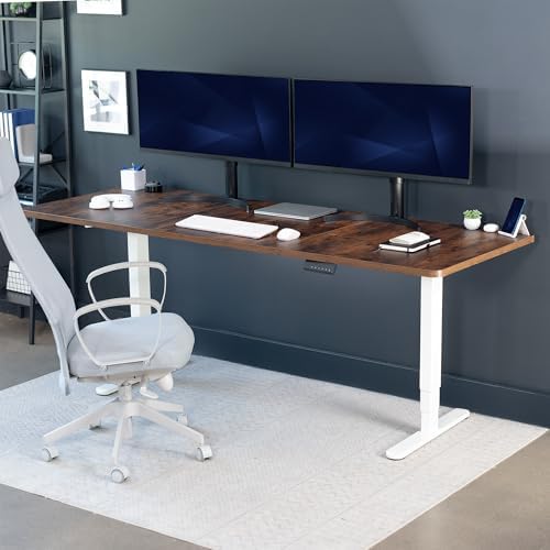 VIVO Rustic Vintage Brown 83 x 30 in Standing Desk, DESK-KIT-2W8N