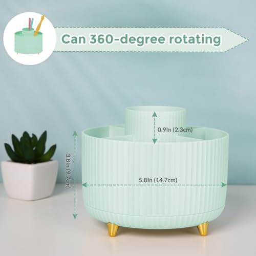 SKYDUE 360 Degree Rotating Pencil Pen Holder, Sage Green